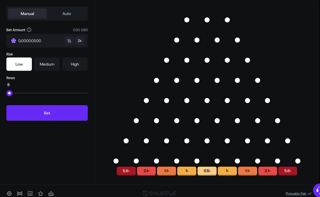 Shuffle Originals Plinko Game